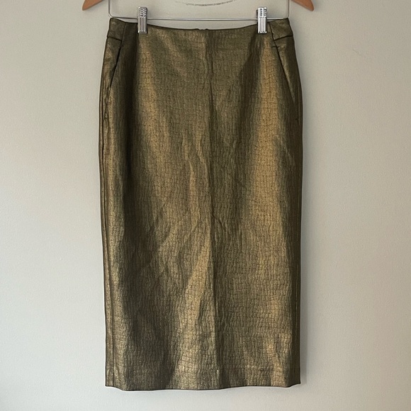 MaxMara Gold Metallic 'Erminia' Skirt - Runway - Picture 5 of 13